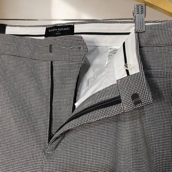 Banana Republic Sloan Pants Black White Check NWT Size 18 Career Stretch - Picture 7 of 15